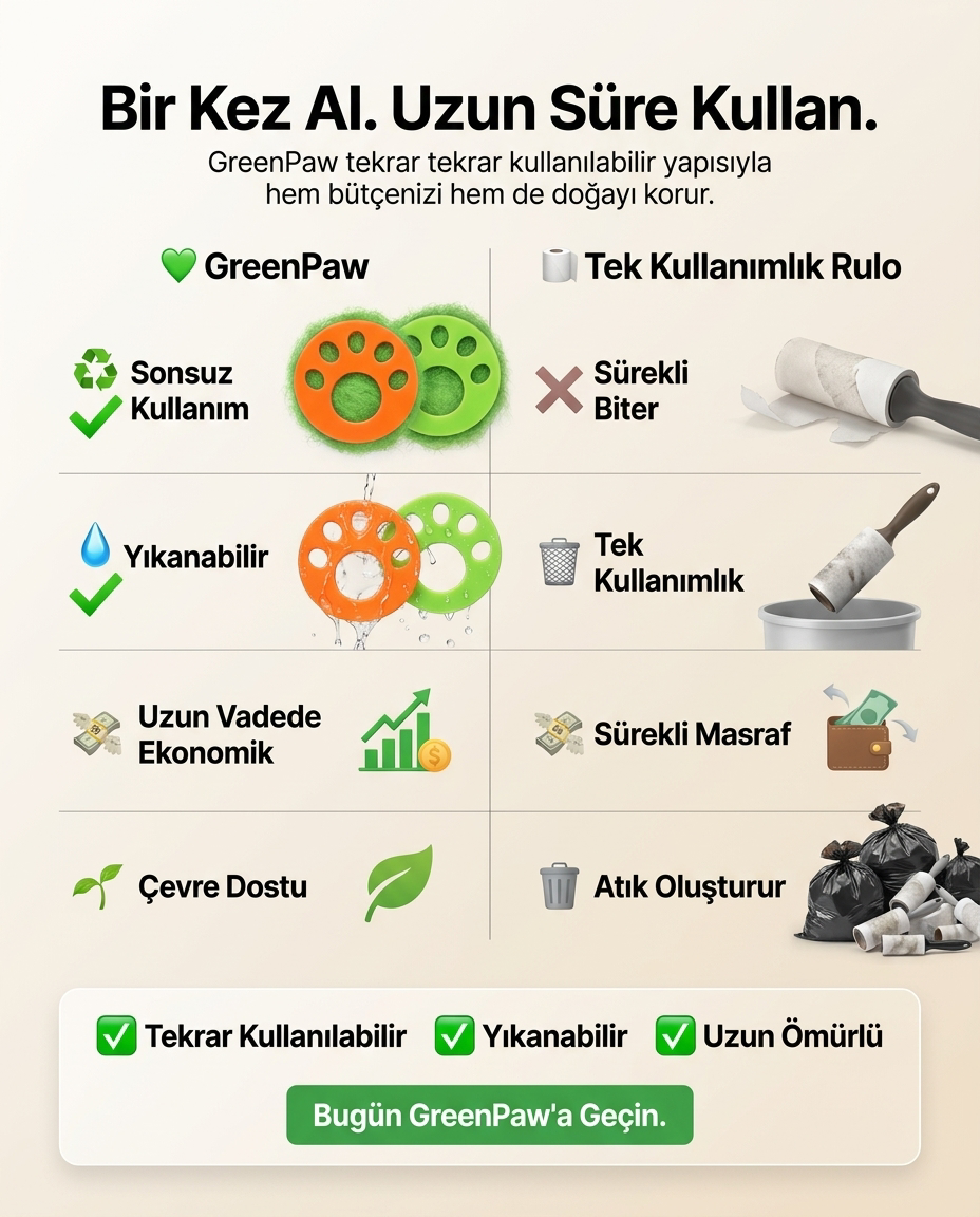 FurMag™ Mıknatıslı Tüy ve Toz Toplayıcı 4'lü Set