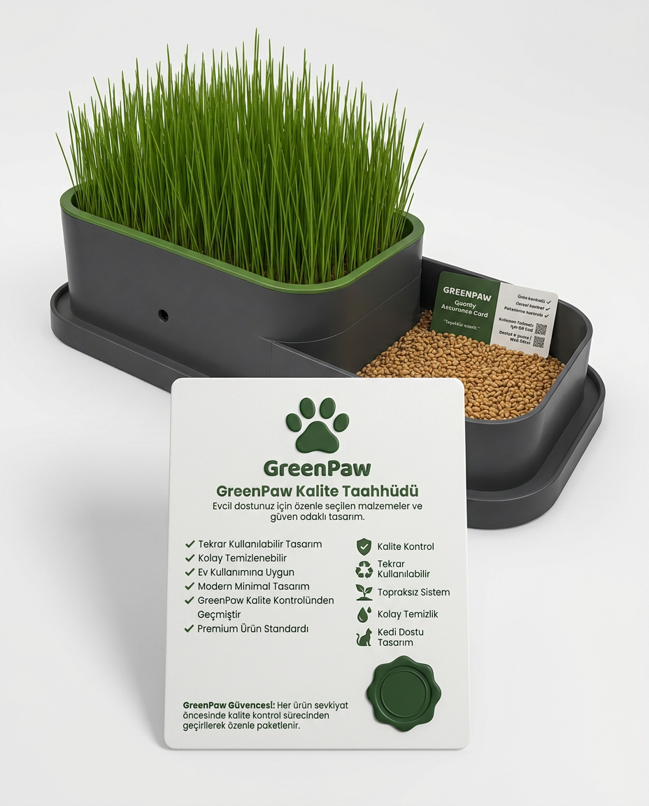 CatGarden™  Topraksız Kedi Çimi Yetiştirme Seti / 5 Paket Tohum hediye