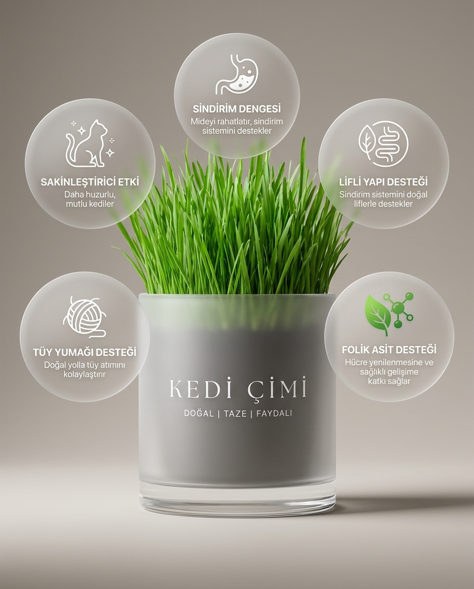 CatGarden™  Topraksız Kedi Çimi Yetiştirme Seti / 5 Paket Tohum hediye