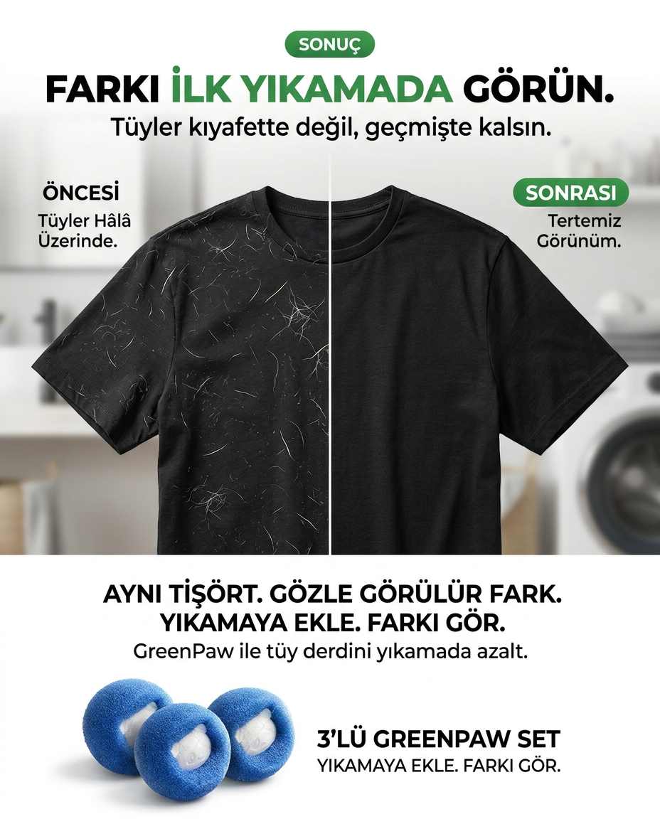 GreenPaw WashPaw™ | Çamaşır Makinesi Tüy Toplayıcı 3'lü Set.