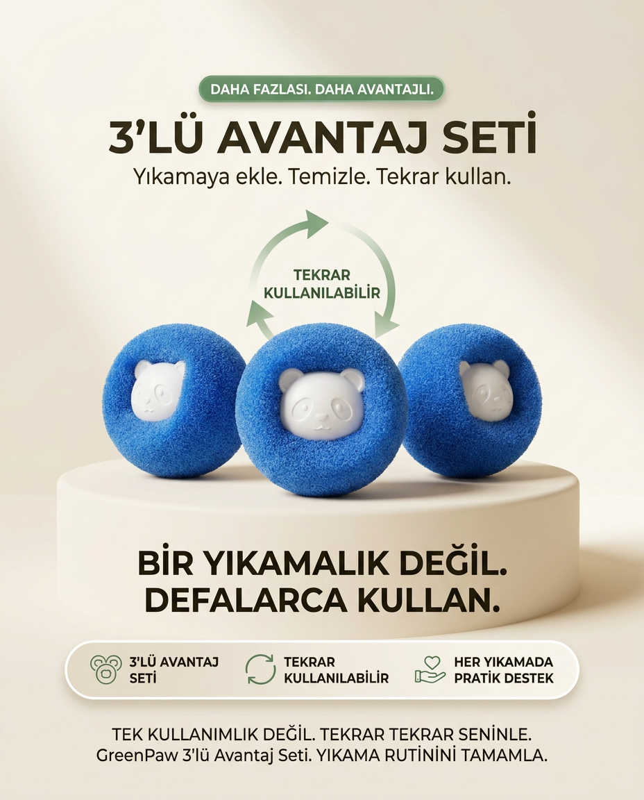 GreenPaw WashPaw™ | Çamaşır Makinesi Tüy Toplayıcı 3'lü Set.